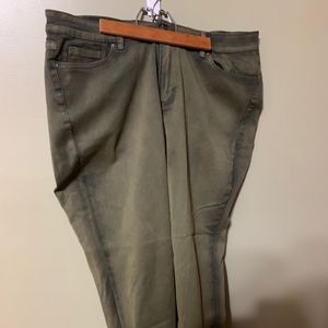 olive green skinny stretch jeans